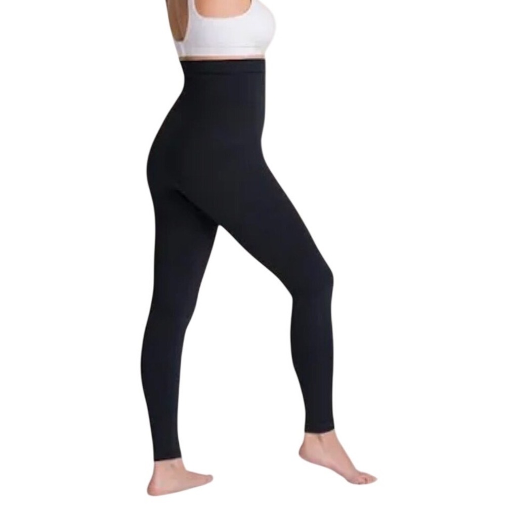 Shapermint Essentials Black High Waisted Shaping Leggings Tummy Control Size M